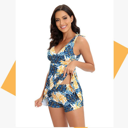 Tankini Swimsuit for Women 2 Piece Modest Flowy Swimdress Bathing Suits with Boy Shorts