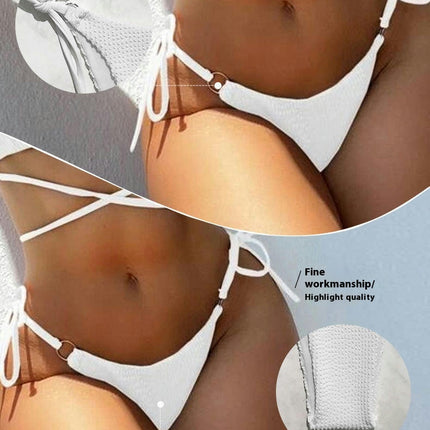 Triangle Bikini Bathing Suit Set for Women Halter Swimwear Tie Side Thong Swimsuits