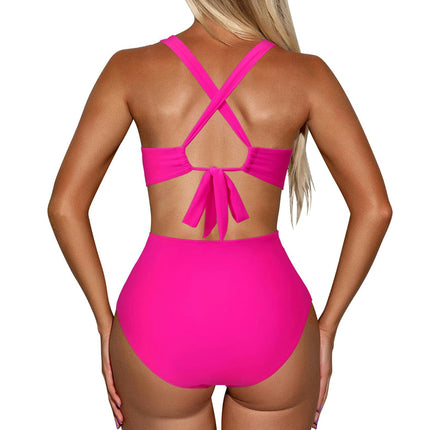 Women Cutout One Piece Swimsuit V Neck Swimwear Tummy Control Bathing Suits