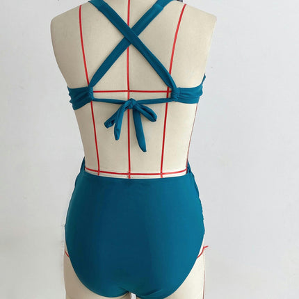 Women Cutout One Piece Swimsuit V Neck Swimwear Tummy Control Bathing Suits