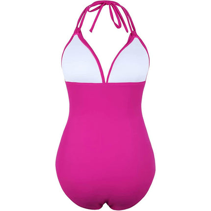 Women's One Piece Bathing Suits Tummy Control Slimming Swimsuits V Neck Ruched Swimwear
