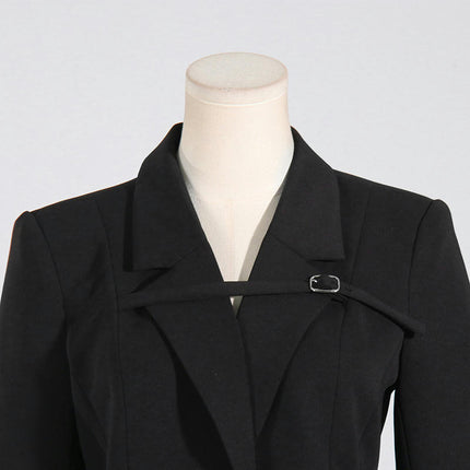 Women's Front Opening Extra Long Cardigan Coat Notch Lapel Autumn Jacket with Pockets
