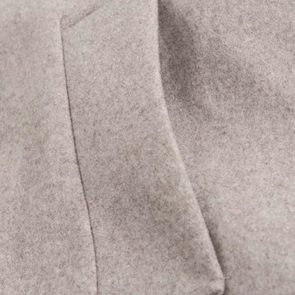 Women's Oversized Notched Collar Wool Blend Single Breast Midi Long Trench Coat