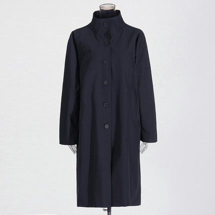 Women's Long Loose Coat Single Breasted Trench Coat Lapel Long Jacket Coat with Pockets