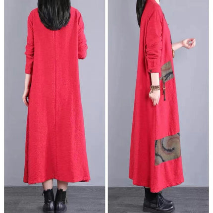 Women's Long Fashionable Literary Windbreaker Jacket Clothing Casual Plus Size Patch Stitching Outerwear