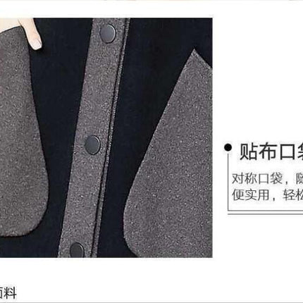 Women's Color Matching Open Front Oversized Hooded Long Cardigan Sweaters with Pockets