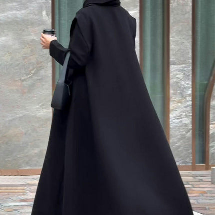 Women's Charming Long Trench Coat Winter Double Breasted Classic Warm Jacket