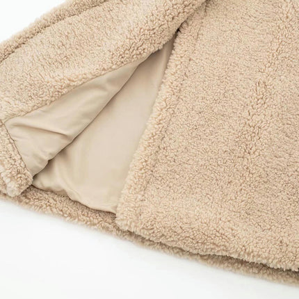 Women Long Sherpa Coat - Fuzzy Faux Fur Trench Jackets Winter Fleece Button Cardigan