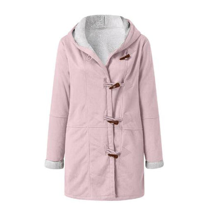 Women's Plush Fleece Jacket Duffle Clothes Warm Coat Hood