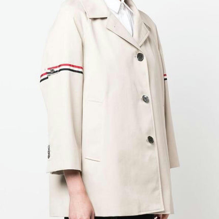 Autumn Lapel Jacket Women's Ribbon Striped Casual Parker Windbreaker