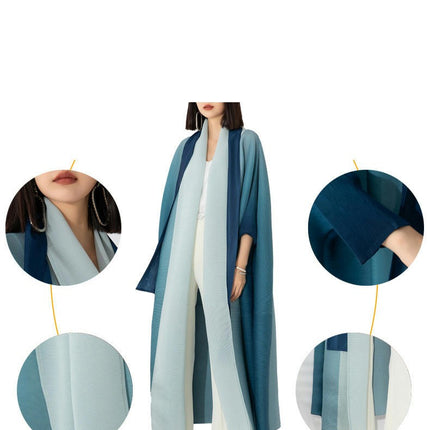 Women's Long Loose Gradient Flowing Scarf Bat Sleeve Cardigan