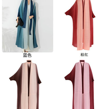 Women's Long Loose Gradient Flowing Scarf Bat Sleeve Cardigan