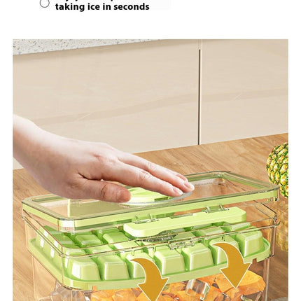 Ice Cube Tray - with Lid and Bin and Ice Scoop Easy Release Ice Cube