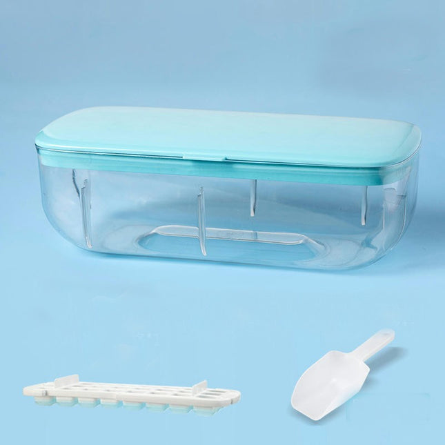 Ice Cube Tray with Lid and Storage Bin for Freezer Stackable Molds