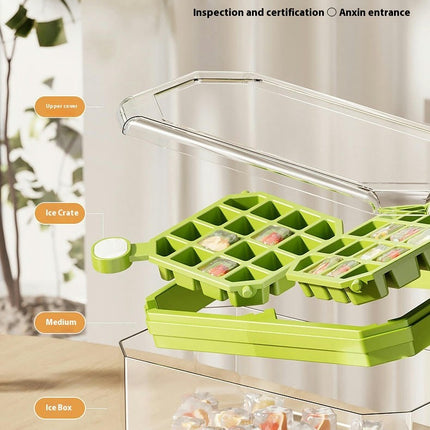 Ice Cube Tray With Lid and Bin Ice Cube Trays for Freezer Easy Fill and Release Ice