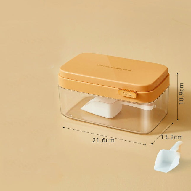 Ice Cube Tray Set with Lid & Bin Ice Trays for Freezer Release Ice Cubes