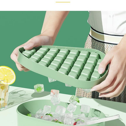Ice Cube Trays with Lid and Bin Small Ice Maker - for Freezer