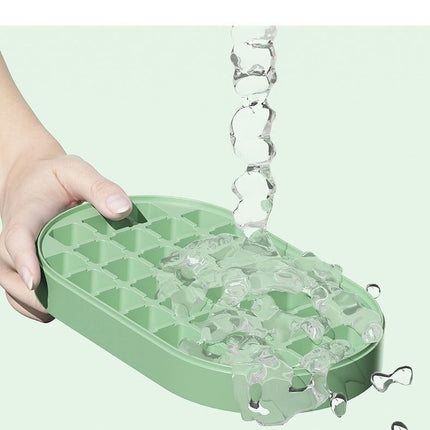 Ice Cube Trays with Lid and Bin Small Ice Maker - for Freezer
