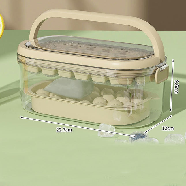 Ice Cube Trays with Lid and Bin-Small Ice Maker for Freezer Model B