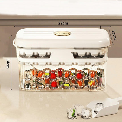 Square Ice Cube Trays for Freezer with Lid Bin Ice Ball Maker Mold - for Freezer
