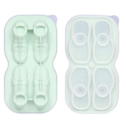 Grids Shoe Shaped Silicones Ice Cube Tray Convenient Ice Moulds For Cocktails