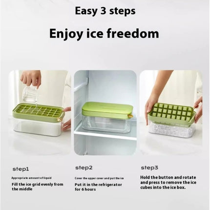 Ice Cube Tray with Lid and Bin Ice Cubes Big Capacity - for Freezer