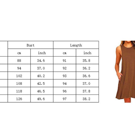 Vibrant Tropical Leaf Print Round Neck Sleeveless Tank Dress- Soft, Breathable, Relaxed Fit