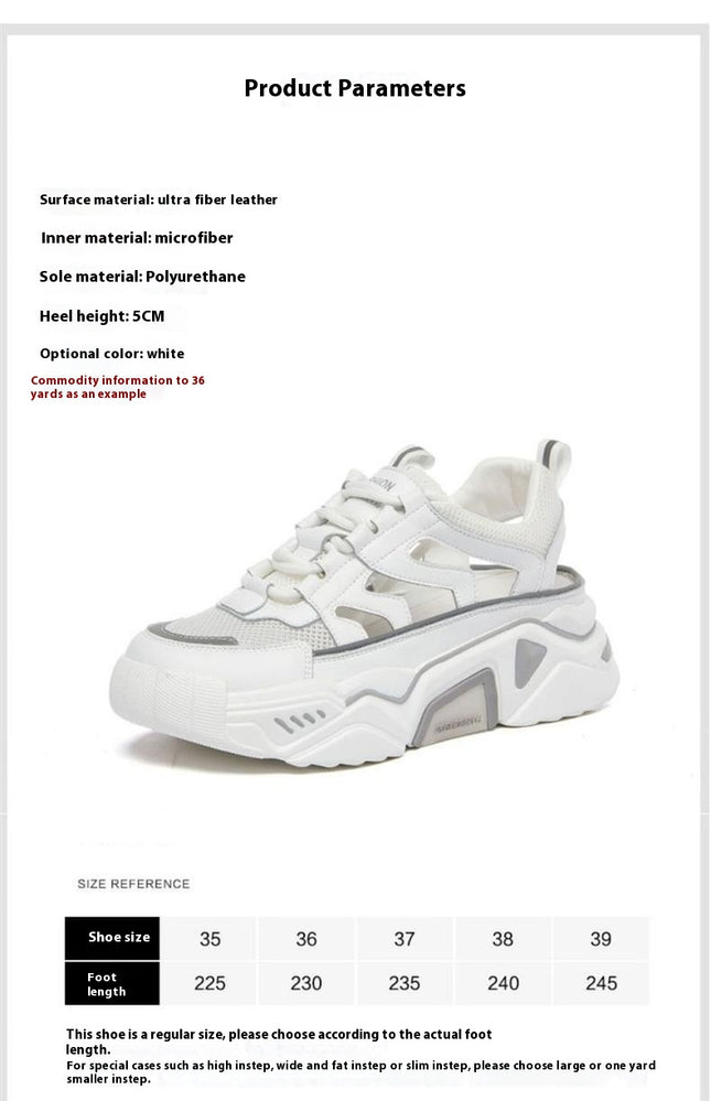 Women's Mesh Sneakers, Lace Up Platform Soft Sole Walking Hollow Out Shoes, Breathable Trainers