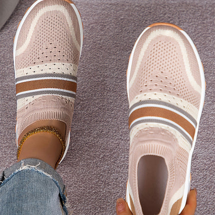 Women's Slip-On Sneakers - Breathable, Lightweight Casual Sneakers with Thick Sole