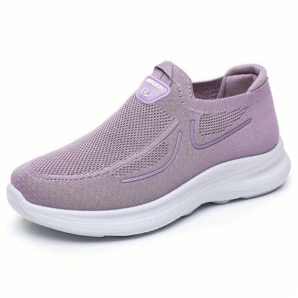 1 Pair Women'S Slip-On Walking Shoes, Breathable Lightweight All-Season Comfortable Running Shoes