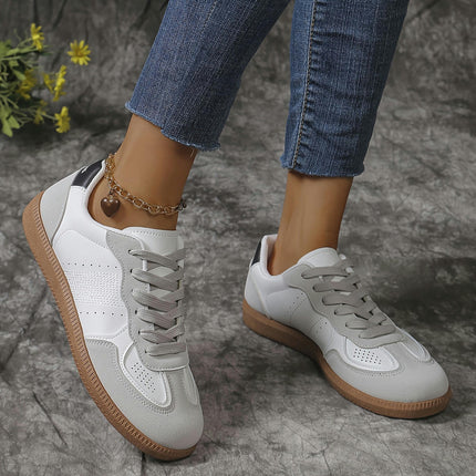 Women's Casual Sneakers - Lightweight, Lace-Up, Round Toe Sneakers for All Seasons