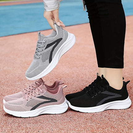 Women's Colorblock Casual Sneakers, Lace Up Platform Soft Sole Walking Shoes Breathable Shoes
