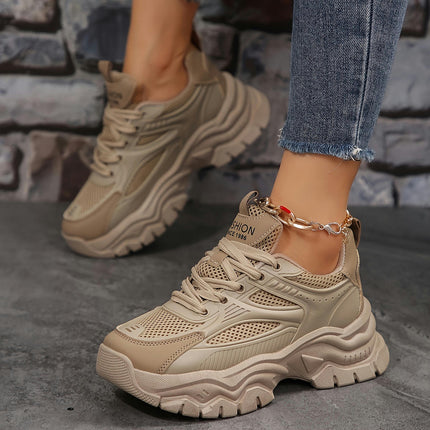 Women's Mesh Sneakers, Breathable Low Top Running Sports Shoes, Casual Outdoor Walking Trainers