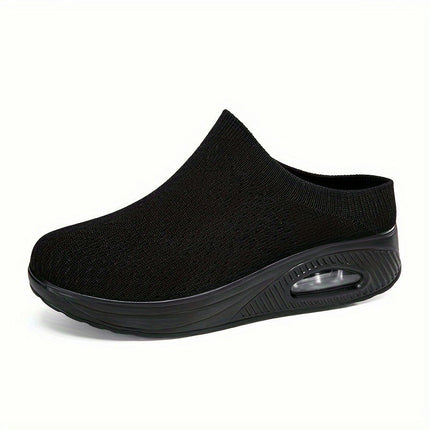 Women's Breathable Knit Slip-On Sneakers Casual Walking Shoes, Comfort Fit for All Seasons