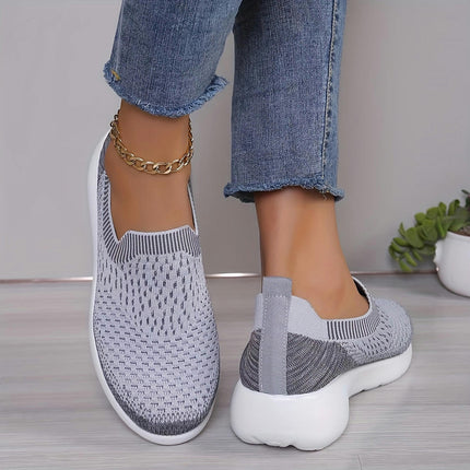 Women's Slip-On Walking Shoes, Breathable Mesh Lightweight Comfortable Sneakers for Daily Wear