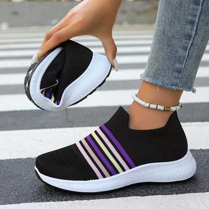 Women's Comfortable Sneakers, Breathable Slip-on Casual Walking Shoes Lightweight Shoes
