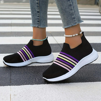 Women's Comfortable Sneakers, Breathable Slip-on Casual Walking Shoes Lightweight Shoes
