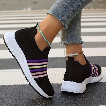 Women's Comfortable Sneakers, Breathable Slip-on Casual Walking Shoes Lightweight Shoes