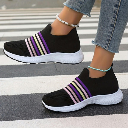 Women's Comfortable Sneakers, Breathable Slip-on Casual Walking Shoes Lightweight Shoes