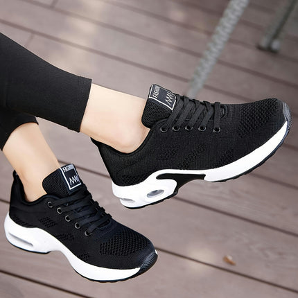 Breathable Women's Air Cushion Walking Sneakers, Lace Up unning Trainers for Casual Outdoor Sports