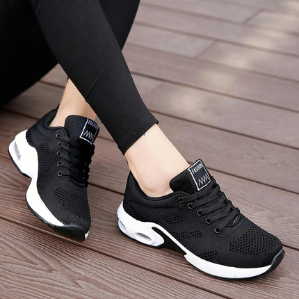 Breathable Women's Air Cushion Walking Sneakers, Lace Up unning Trainers for Casual Outdoor Sports