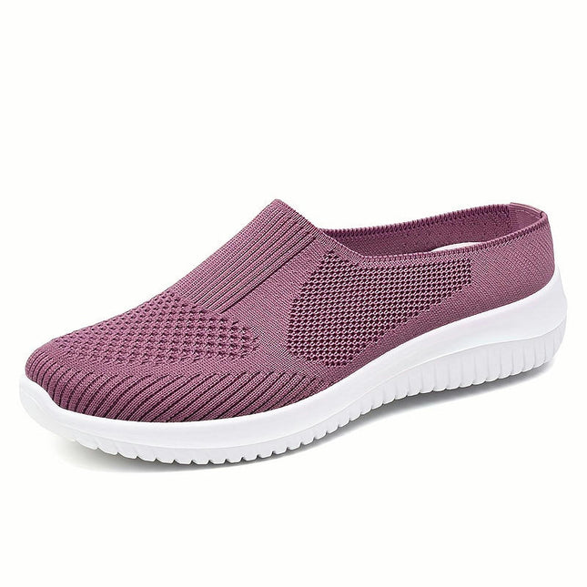 Plus Size Lightweight Breathable Women's Mule Sneakers, Casual Slip On Outdoor Shoes for Walking