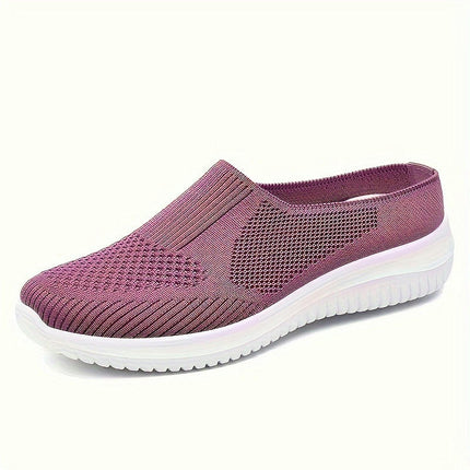 Plus Size Lightweight Breathable Women's Mule Sneakers, Casual Slip On Outdoor Shoes for Walking