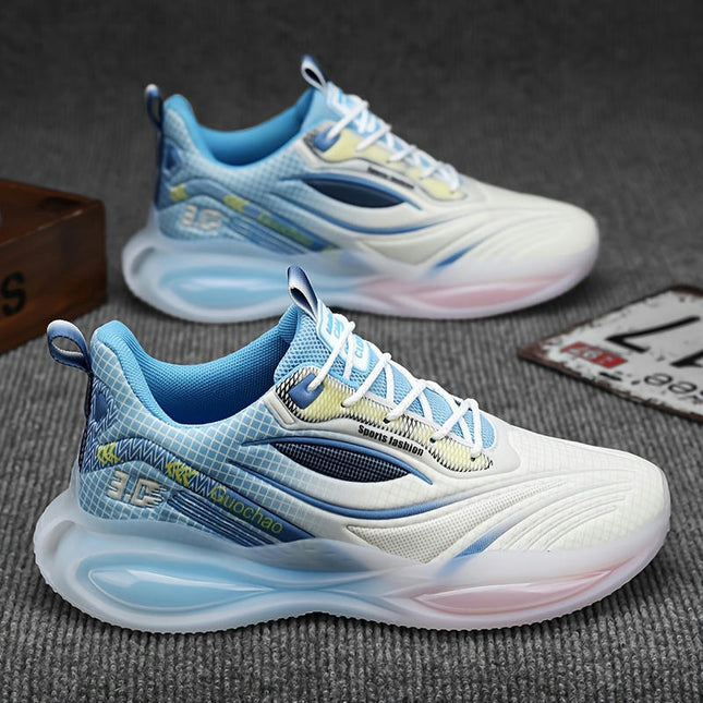 Men's Breathable Running Footwear - Casual Athletic Sneakers with Lace-Up Closure for All-Season