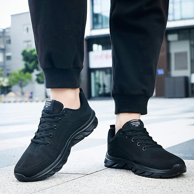 Men's Casual Sports Running Shoes with Stripes, Breathable Comfort, Low-Top Shoes for All Seasons