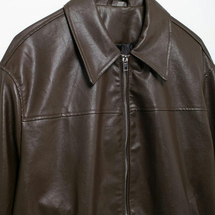 Womens Faux Leather Jackets Casual Zip Up Bomber Motorcycle Jacket with Pockets