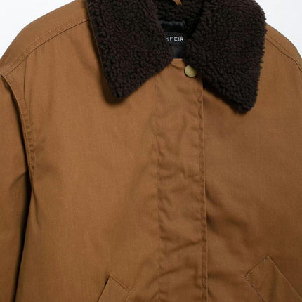 Womens Long Sleeve Jacket Zip Up Lapel Collar Casual Coat Outerwear with Pockets