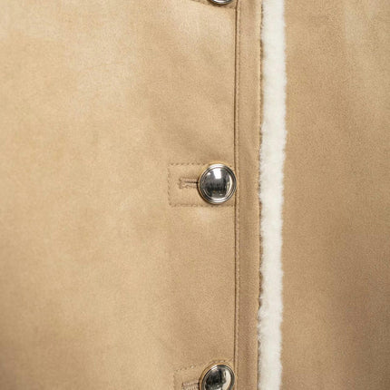 Women's Cropped Jacket Fleece Lined Winter Coat Button Down Outwear with Pockets