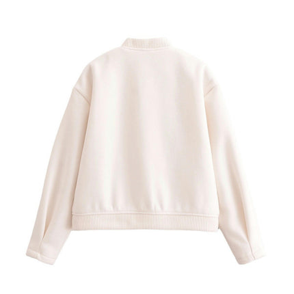 Cropped Bomber Jackets for Womens Long Sleeve Button Down Crop Jacket