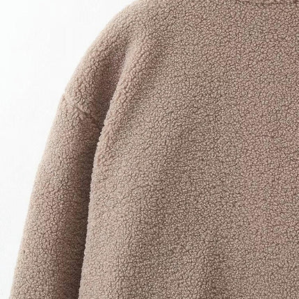 Winter Coats for Women Long Sleeve Shaggy Jacket Lapel Button Down Casual Outwear